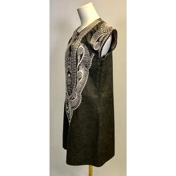 THEME Embroidered Linen Blend Dress Ethnic BOHO Womens Size Small NWOT - Picture 2 of 11